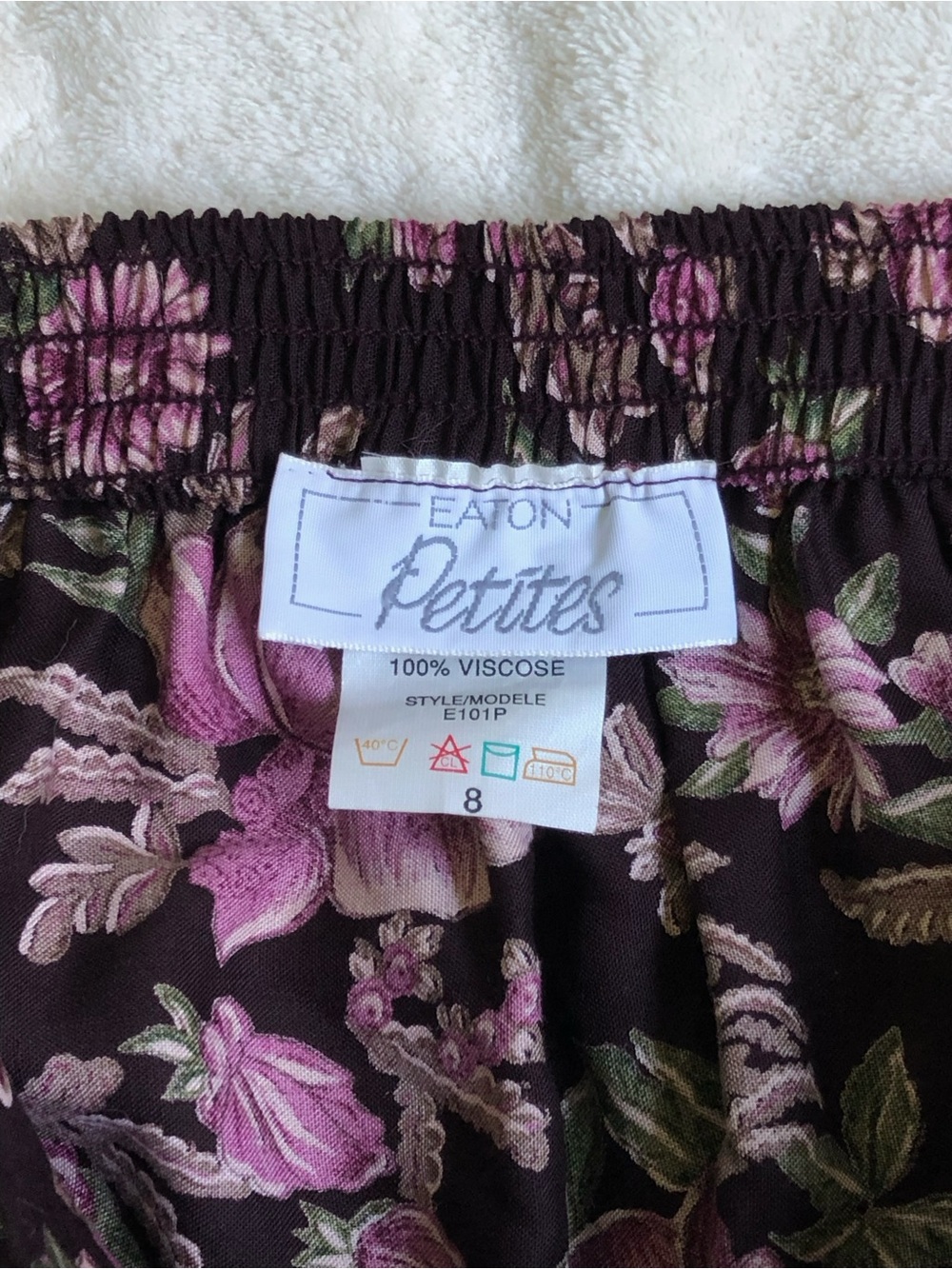 80s Cottagecore Vintage Eaton Petites Floral Flowy Maxi Wrap Skirt Prairie - Picture 11 of 15
